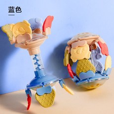 寶寶牙膠A2I多功能變形球 可愛牙膠搖鈴 寶寶玩具 新生兒 牙膠 手搖鈴 百變牙膠球 固齒器 安撫玩具, 1個, 藍色－紙盒破損（已折扣、商品完整可自用）