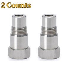 크로스 보더 자동차 부품 M18 x 1.5 스테인레스 스틸 필터 산소 센서 커넥터 교체 가능한 센서 어댑터 커넥터, [02] 2 pieces