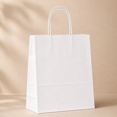 이루모아 깔끔한 무지 종이가방 선물 종이 쇼핑백, 10개, 화이트 10개, 화이트