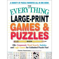 (영문도서) The Everything(r) Large-Print Games & Puzzles Book: 150+ Crossword Word Search Sudoku and ... Paperback, Everything, English, 9781507222485