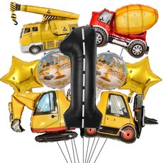 세트 차량 테마 번호 건설 엔지니어링 자동차 파티 호일 생일 40 트랙터 BALLON 풍선 인치, 40인치, Vehicle 9pcs 1