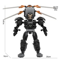 캐릭터 조립 프라모델 스키비디토일렛 장식품, 736 좀비 우주 구세주 GMAN 2.0