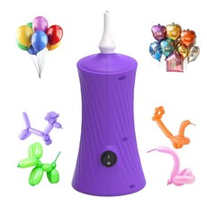 풍선 펌프 전기 공기 풍선 펌프 풍선 팽창기 호일 동물 클래식 긴 풍선 라텍스 풍선 송풍기 기계 생일 파티 장식에 이상적 (오렌지), 퍼플