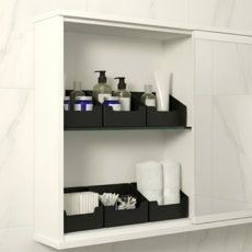 깔끔조아 욕실 선반 정리함 수납함, 3개, 블랙