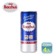 Bacchus 保佳適 能量飲料 原味 250ml/瓶 4瓶, 1個
