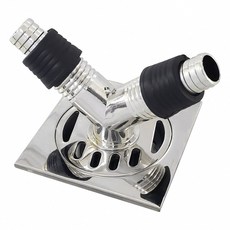 蝴蝶衛浴 雙排水雙洗衣機共用排水孔 加大面板防臭不鏽鋼排水, 【F櫃59】兩用地排+Y型三通, 1個