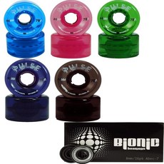 Skate Out Loud Smoke Black Atom 펄스 아웃도어 스케이트 바퀴 바이오닉 베어링 포함 173871, 11 Green, 1개