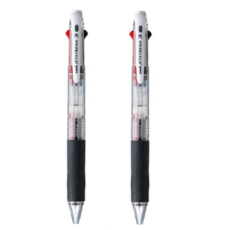 제트스트림 3색볼펜 0.38mm, 투명, 2개