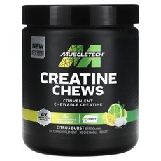 새해 건강을 선물하세요 MuscleTech 크레아틴 츄 시트러스 버스트 츄어블 정제 90정(1정당 1g) 특별관리진행, MuscleTech크레아틴츄시트러스버스트3g츄어블정90, 1개, 90정