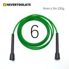 PVC 줄넘기 조절 가능 피트니스 운동용 엉킴 방지, 1개, 8.130g 6mm 온도 - 35 내한 내마모 TPU