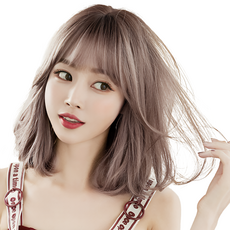 이쁘다샵 가발위드 중단발 옴브레 투톤 쉬즈 여성 통가발, 애쉬허니브라운, 1개