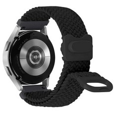 JR.DM 20mm 브레이디드 스포츠 루프 밴드 삼성 갤럭시 워치 7 6 4 5 FE 40mm 44mm/워치 6 4 클래식 47mm 43mm 42mm 46mm/시리즈 5 프로, 블랙