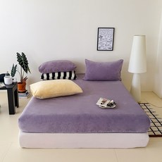 클라우드벨 겨울 푹신한 호텔식 두툼한 극세사 매트리스 커버+베갯잇