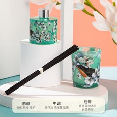 花園夢境香氛禮盒，無火香薰蠟燭家用臥室散香器，聖誕交換禮物香薰石擴香石, 橙子與香草