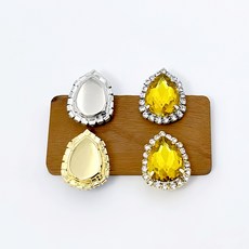 17-23mm물방울 비딩용 줄란 캡보석(10개), 금도금, 1봉, 시트린