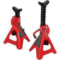 빅 레드 T42202 토린 스틸 잭 스탠드: 2톤4000파운드 용량 빨간색 1쌍, 2 Ton, Double Locking