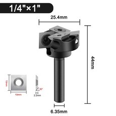 생크 CNC 스포일보드 표면 라우터 비트 2 + 플루트 목재 대패 간나 카바이드 삽입 슬래브 플랫 밀링 커터, 6.35X25.4mm no parts, 04 6.35X25.4mm no parts