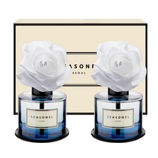 시즈넬 고급 차량용 디퓨저 화이트 로즈 블루 120ml, 레몬향, 2개