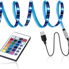 USB 七彩RGB智能氛圍燈帶 遙控電視背景燈條, USB+3米不防水-自帶背膠RGB燈帶,16種燈光+4種漸變模式（遙控）