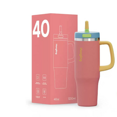 Ait 원터치 자동 빨대 보온보냉 텀블러, 2개, 960ml, 핑크
