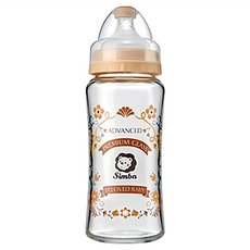 Simba 小獅王辛巴 蘿蔓晶鑽寬口玻璃大奶瓶, 豔陽咖啡, 270ml, 1個