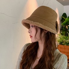 OCEANSUNFISH 여성 리본 포인트 겨울 버킷햇 8595