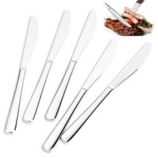 Gymdin 버터 나이프 24개 세트 - 22.9cm(9인치) 나이프 식품 등급 스테인리스 스틸 디너 세트 가정 레스토랑 주방용 거울 광택 은식기류 식기세척기 사용 가, Flat Handle 24P