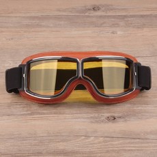 바이크고글 선글라스 남성 착용 라이더고글 스포츠 라이딩 미러 렌즈 안경 오토바이, 브라운 프레임  옐로우 렌즈, 1개