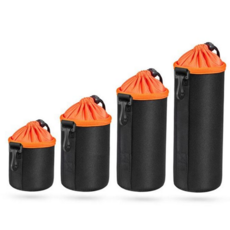 dslr 렌즈 파우치 카메라 소프트 수납 dslr 렌즈 케이스 보호 악세사리 여행용 휴대용 보관함 용품 장비, 오렌지