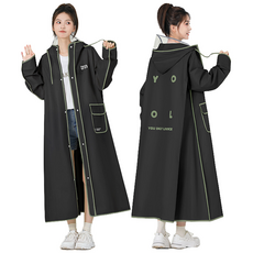 708090 비차단 고탄력 투명챙 롱 베이직 오버핏 레인코트 다회용 EVA 야외 캠핑 라이딩 골프 경량 우비