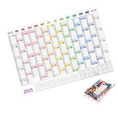 2025年度計畫日曆全年計畫日曆，清晰日期標記，精美版面設計，優質紙張書寫流暢, 顏色 C 款式, 1個