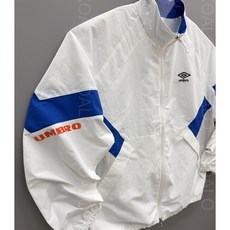 엄브로 팝러쉬 컬러블럭 스탠넥 바람막이 자켓 26SS 셋업 (화이트)