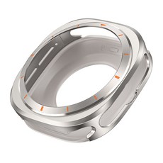 갤럭시 워치 7 Ultra 호환 알루미늄 풀커버 케이스 메탈 범퍼 스마트워치 케이스 360도 내진 전방위 보호, 47MM, 티타늄 오렌지 오일, 1개