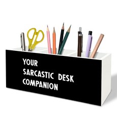 TFKFJLF 재미있는 사무실 선물 책상 미학을 위한 펜 홀더 유머 나무 오거나이저 재미있는 인적 자원 선물 사무실 책상 액세서리용 아크릴 펜 연필 홀더 정리함