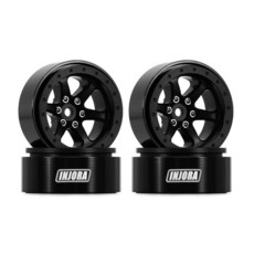 INJORA 1.3 알루미늄 비드락 휠 림 - 네거티브 오프셋 -4.05mm TRX4M SCX24 업그레이드 1/24 1/18 RC 크롤러 자동차(블랙), 블랙