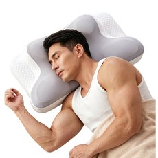 3단 높이 조절 가능 높은 메모리폼 경추 베개, 1개, 그레이