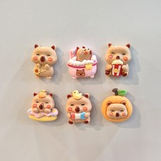 부끄 카피바라 인테리어 냉장고 자석 마그넷 6종 세트