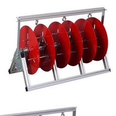 電線放線架 萬能放線器 折疊式放線盤 電工佈線工具 BV線/多線適用 輕巧便攜, 1個, 鋁合金架3盤6平方及以下通用