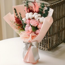 아스파시아 비누꽃 꽃가람 프리저브드 꽃다발, 핑크, 1개