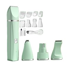 寵物電剪 寵物剪毛器 寵物剃毛機 貓狗通用低噪音無線剃毛刀, 1個, 綠色【附11種配件】, 綠色