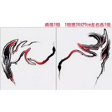 大邱紋身貼紙 紅蛇性感辣妹肩部刺青貼紙 藝妓美女圖 龍紋身貼 半甲手臂 T09B, 1個, J-1胸蛇