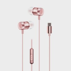 삼성 갤럭시 S26/S25/S24/S23/S22/S21/S20/S10 플러스 울트라 C타입 고감도 마이크 핸즈프리 이어폰, 메탈-핑크