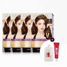 로레알파리 엑셀랑스 듀오 크림 염색약 48g 4개 + 엑셀랑스 2종 키트, 5.21호 애쉬라벤더브라운X4개
