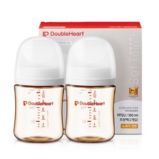 더블하트 모유실감 3세대 PPSU 베이직 젖병 트윈팩, 1세트, 제뉴인화이트, 160ml