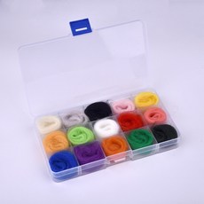 10/15 색상 세트 양모 Felting 섬유 DIY 양모 로빙 바늘 Felting 초보자를위한 수제 재료 Felting 장난감 공예 만들기, 15색 세트 A, 1개