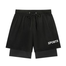 泳褲 新款雙層男士跑步運動防尷尬寬鬆運動沙灘褲