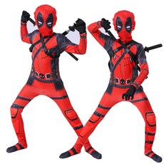 死侍連體緊身衣 萬圣節服裝兒童死侍cosplay服裝成人套裝 萬聖節服裝 cosplay服裝