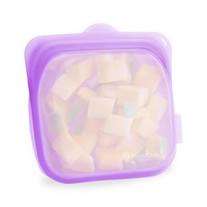 BlendQuik 재사용 가능한 실리콘 식품 보관 가방 1000ml 용량 누출 방지 냉동고 실리콘 백 청소하기 쉽고 재사용 가능한 여행용 가방 퍼플