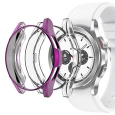 Luarmo Galaxy Watch 相容全覆蓋保護殼 2入組, 紫色，透明