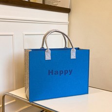 대용량 펠트 토트백 손잡이 가방 선물용 쇼핑백 광고용, 미디엄 스카이블루 33x25x12, 1개